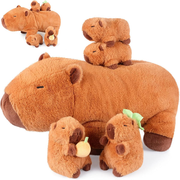 SuzziPals 5-in-1 Capybara Stuffed Animals with Babies Inside, 5Pcs Set Capybara Plush