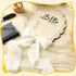 Threehoney 7 Inch Baby Announcement Sign Double Sided Wooden Hello World Newborn Engraved Sign with Organza Bag Marker