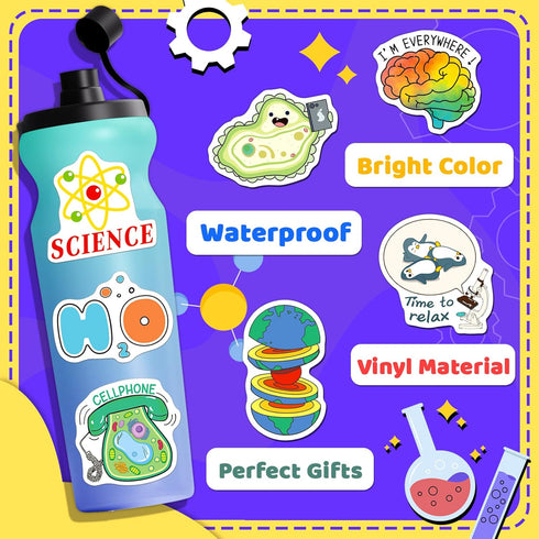 200PCS Science Stickers Chemistry Biology Physics Stickers for Students Kids Natural Science Class Teachers Laboratory Decor Water Bottles Laptop Science Party Gifts Prize Bulk by HomSeon