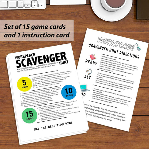 Office Party Game & Ice Breaker Challenge: Work Party Photo Scavenger Hunt, Team Building Games for Work Adults