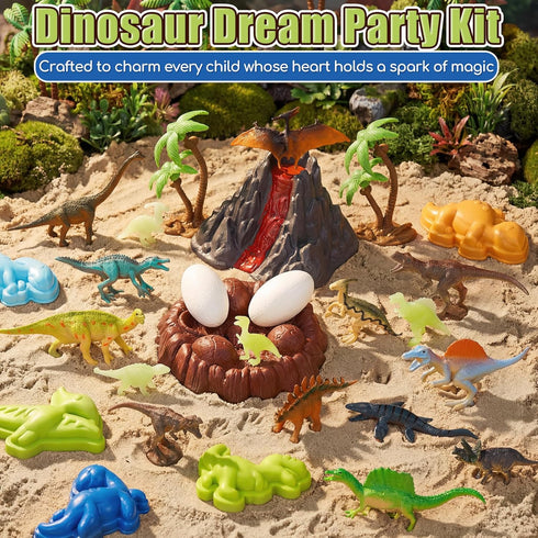 16 Lehoo Castle Dinosaur Sensory Table with Sand, Sand Table with Lid & Dinosaurs, Adjustable Legs, Indoor Outdoor