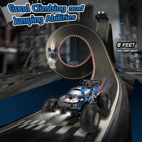 1:20, 10KM/H, 2 2.4GHZ, Remote Control Car, All-Terrain Remote Control Truck for Boys, Rechargeable Rc Truck with LED