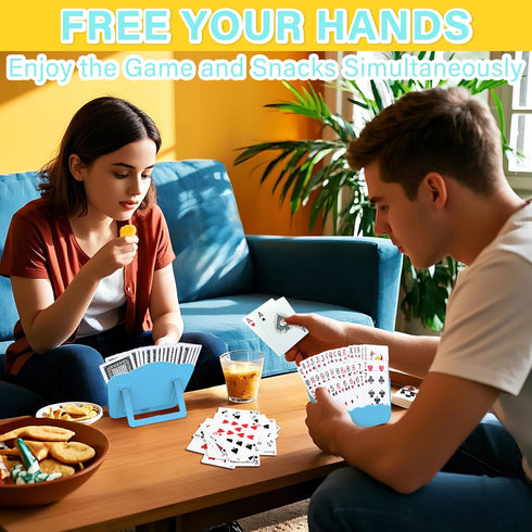 2 Pack Tenyond Card Holders for Playing Cards - Playing Card Holder w/Foldable Stand for Stocking Stuffer, Travel