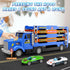 Set 55-Inch 6 3 4 5 6 7 HONGTUO Toddler Truck Track with Lights & Sounds Racing Track with Die-Cast Cars, Perfect