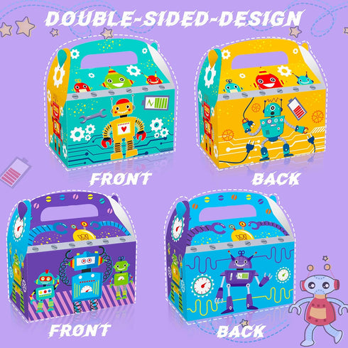 12 LaVenty PCS Robot Birthday Party Favors Boxes Robot Birthday Party Supplies Robot Birthday Party Favors Bags Robot