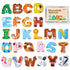 Wooden Thick Alphabet Magnets for Toddlers, Large Colorful ABC Magnetic Letters Educational Toy Set for Kids