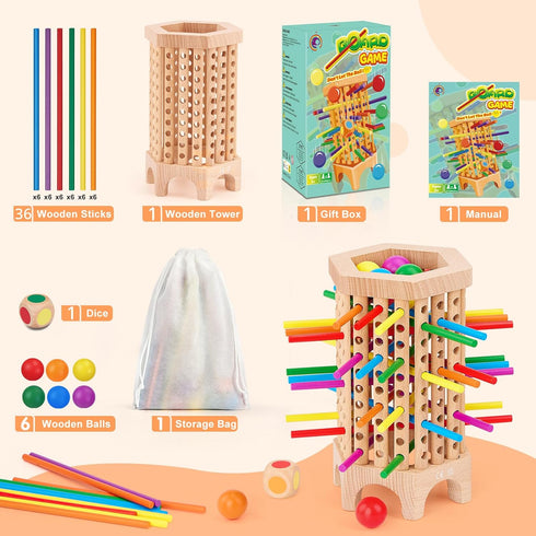 Centtechi 4-6-8, 36 3 4 5 6 2-6 Montessori Game Wooden Board Games for Kids Colorful Stick Math Educational Toys