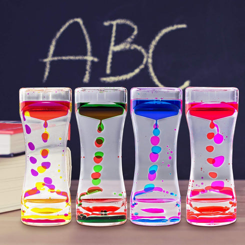 (4 Pack) Super Z Outlet Liquid Motion Bubbler for Sensory Play, Fidget Toy, Children Activity, Desk Top, Assorted