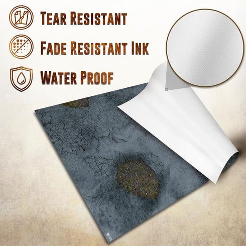 Battle Game Mat for DND | 48" x 72" Wargaming Tabletop Map | Vinyl Gaming Frontline Terrain