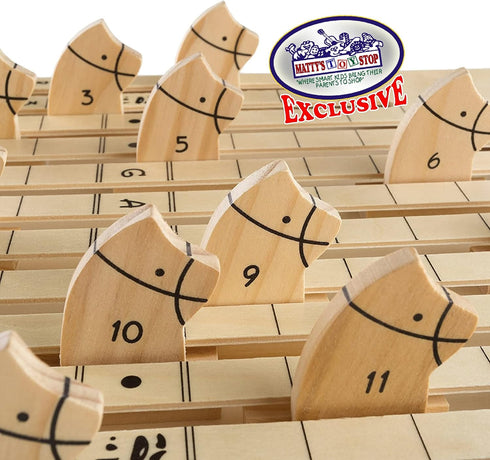 Set Exciting Wooden Horse Racing Game with Dice and Cards