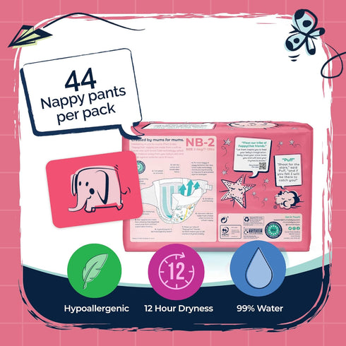 2 (44 100% M&Y Nappychat Premium Performance Eco Diapers, Size Diapers) Smart Tube Technology. Leak Protection.