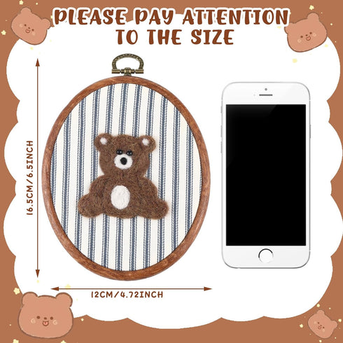 Chunful Felted Blue Striped Bear Nursery Wall Decor Cute Wall Art Decorative Artwork for Nursery Themes Bathroom Living