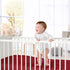 Solid Red Fitted Crib Sheet for Baseball Patch Collection