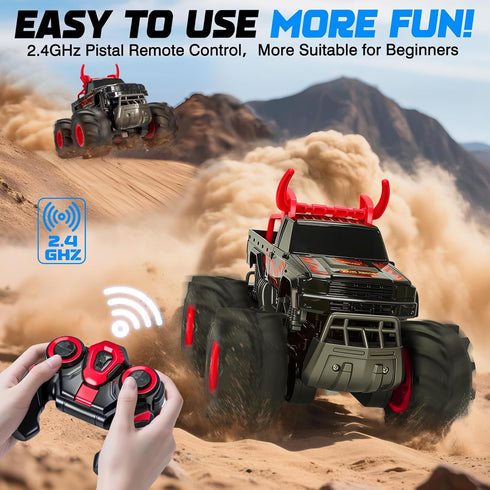 1:16 2.4GHz 4WD 2 6 7 8 9 10 11 12 BainGesk Remote Control Monster Truck Toys, Amphibious Waterproof RC Car, All