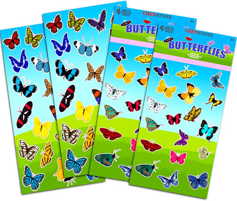 Over 160 Butterflies Stickers Pack for Party Supplies - Adhesive Sticker Sheets for Girls Kids Toddlers Adults