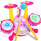 Pink Drum Set for Girls Toddler Musical Instrument Kit