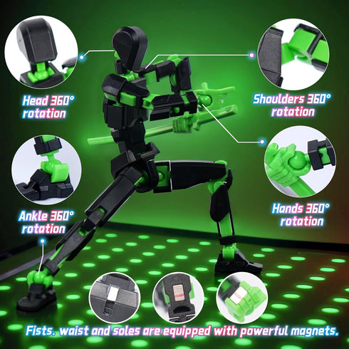 WNWBFM Model13 13 Action Figure,Magnetic Travel Toys for Kids, Lucky Robot Movable Figures,Multiple Gestures and Play