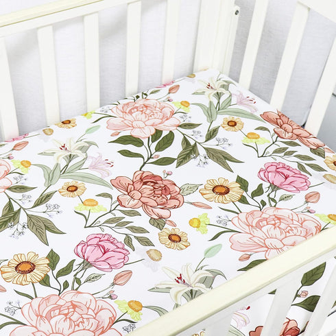 52 28 inch Crib Sheets HNHUAMING Neutral Baby Crib Fitted Sheets, Ultra Soft & Breathable X Crib Sheet Snug Fits