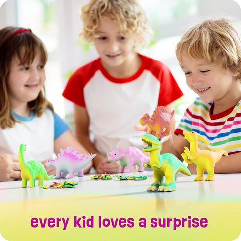 Dinosaur Hatching Surprise Eggs for Kids - 6 Pack Dino Egg Toys for Boys & Girls Age 3-8, Party Favors