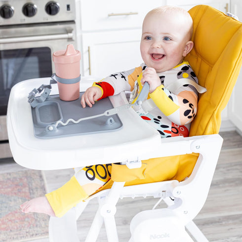 Busy Baby Bottle Bungee - Sippy Cup Strap - Keeps Bottles and Sippy Cups Off The Floor - Food Grade Silicone