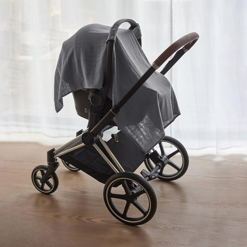 Denmark - Muslin Baby Car Seat Cover for Boys and Girls, 100% Organic Cotton Canopy, Perfect Fit for Baby Carrier (Soft