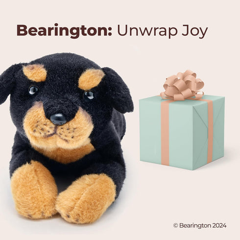 Bearington Lil' Gunner The Rottweiler Stuffed Animal, 8 Inch Dog Plush Toy