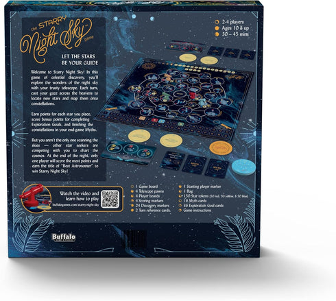 Buffalo Games - Starry Night Sky Game - Competitive Sky Mapping Game with Unique Movement Rules