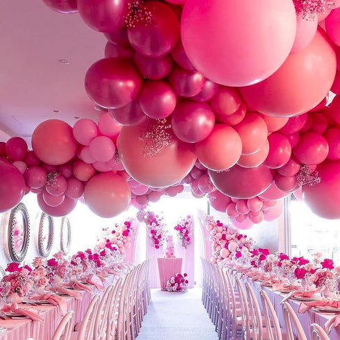 PartyWoo, 120 pcs 5 Inch Hot Pink Balloons for Birthday, Wedding, Baby Shower, Bachelorette Party