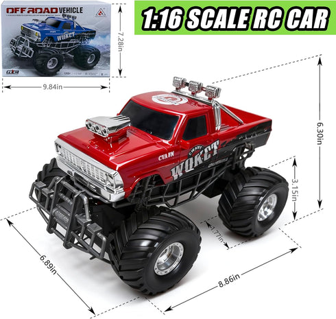 2.4GHz 360 4WD 20+ 70min 8-12 Highspeed entry level red rc monster truck with Light Spray Upright Rotate Monster Trucks