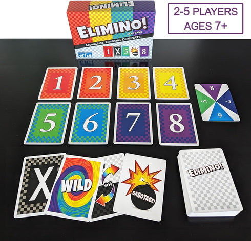 Elimino! Card Game - Modern Update on Classic Garbage Card Game by 11 & 13 Year Old Sisters, Ages 7+