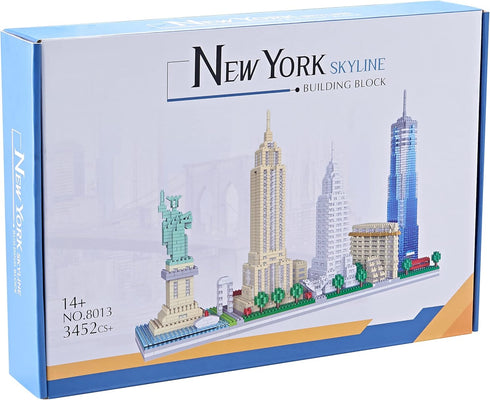 New York Skyline Micro Building Blocks Set, City Architecture Model Kit for Adults and Kids, 3452 Pieces
