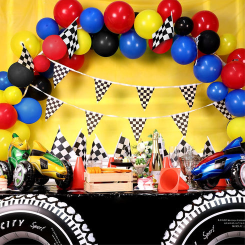 Irenare 3 Sheets Car Birthday Party Supplies, Racing Party Decorations, Road Tablecloth for Car Theme Birthday