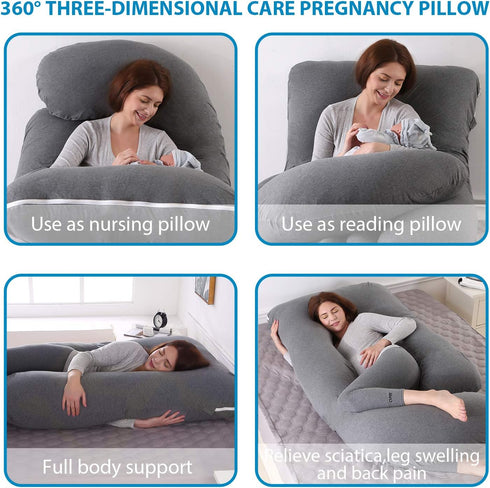 Pillow,57 inches Victostar Pregnancy U Shaped Maternity Pillow with Removable Cover Full Body Pillow Support for Back