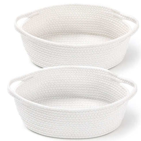 2 Pack Small Woven Basket with Gift Bags, Decorative Gift Chest Box for Nursery, Cotton Rope Storage Basket