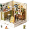 Mini Cafe Shop Dollhouse Kit - Charming Coffee Shop Building Set for