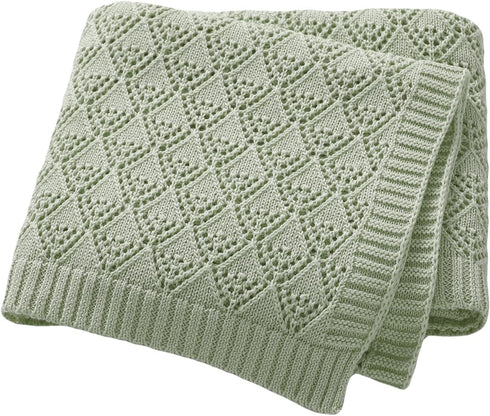 Neiwech Cotton Cellular Baby Blanket Knitted Swaddle Crib Nursery Receiving Blankets for Newborn