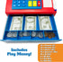 67-Piece Set Dr. STEM Toys Solar Powered Calculator Pretend Cash Register with Play Money for Learning Math Skills