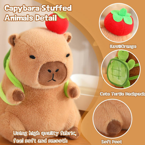 Aniamls Cute Capybara Plush Kawaii Soft Capybara Plush Doll Pillow with Bread Capybara Stuffed Toys for Girls Kids