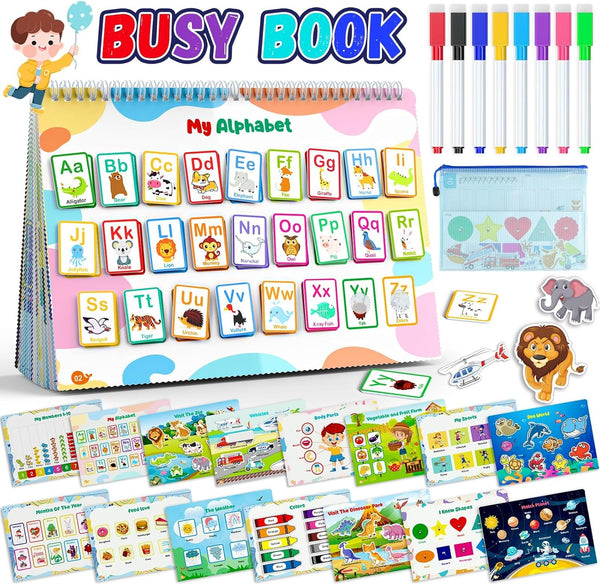 Busy Book for Toddlers 3+, Preschool Learning Activities with 30 Themes Prek