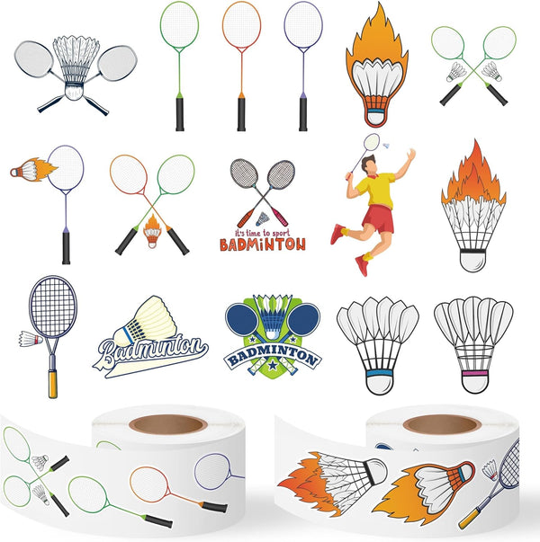 Badminton Sports Sticker Roll - 1000 Pcs Badminton Sport Waterproof Vinyl Reusable