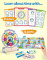 3 4 5 Coogam Wooden Clock Teaching Time Toy, Analog Digital Clock with Fly-Telling Time Board Game, Montessori Time
