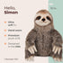 Bearington Simon Plush Three Toed Sloth Stuffed Animal, 10 Inches