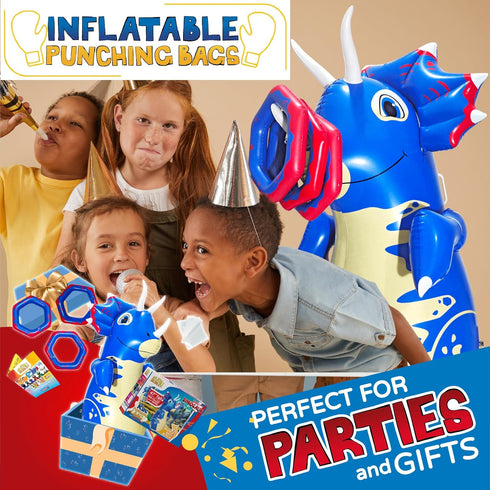 Dinosaur Kids Punching Bag: Inflatable Punching Toy Filled with Sand, Bounce-Back Action for Indoor Outdoor Party Games