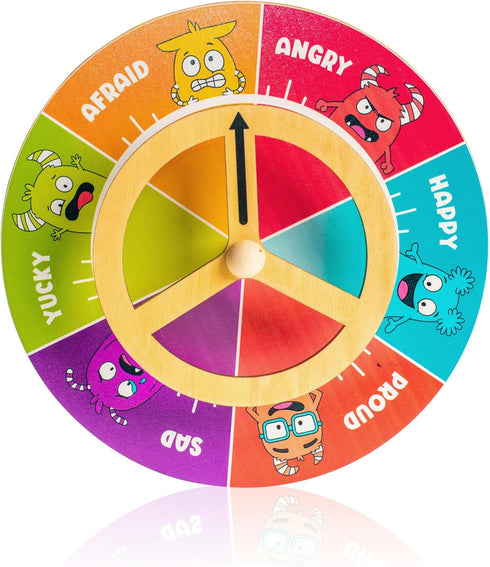 3+ Open The Joy Steer Your Emotions Wheel Wooden Emotional Regulation Steering Toy for Kids | SEL Tool for Toddlers