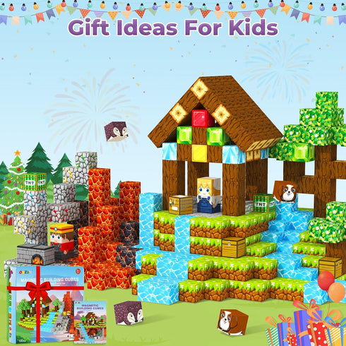 ORZbb 3-5 4-6 5-7 6-8 (0.8IN/2CM) Magnetic Blocks, Magnetic Tiles Building Blocks, Magnet Cubes Toddler Kids Toys