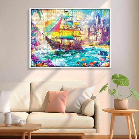 DAGIRT 300 300 20.5 15 Piece Puzzles for Adults Sea Beach Ship Jigsaw Puzzle, Large Pieces Jigsaw Puzzle for Adults