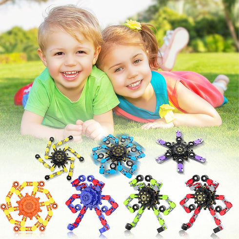 YIZER Spinners,9PCS Easter Basket Stuffers Transformable Fidget Funny Sensory Fidget Toys Deformable Chain DIY Robot