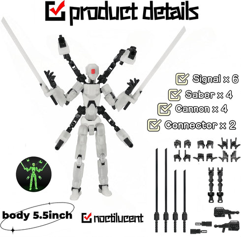 Pekuality T13 Set 13 4 Pack3d AccessoriesDummy 13 5.5in Figure & Titan Toys Printed Action Figures Assembly