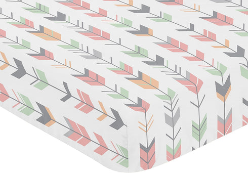 Sweet Jojo Designs Woodland Arrow Girl Baby Fitted Crib Sheet for Infant Newborn Nursery Toddler Bed Room Standard
