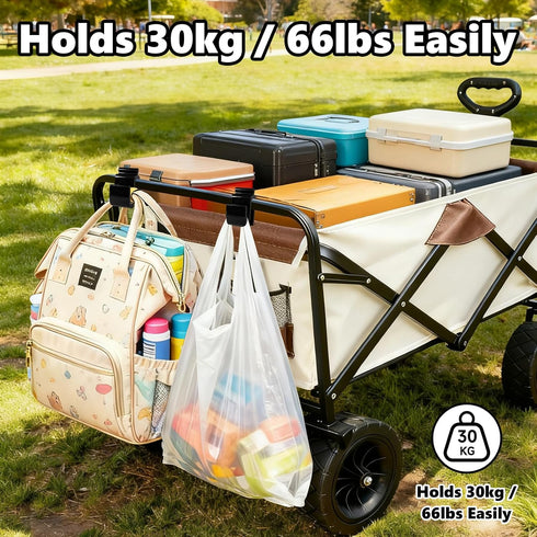 30kg (2PCS) Universal Wagon Accessories, Upgraded Side Hooks with Load Capacity - Sturdy Stroller Hooks & Space-Saving